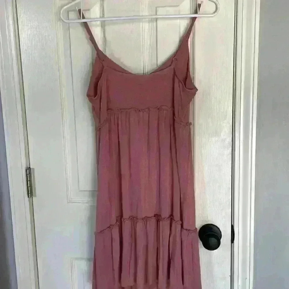 PINK ROSE Blush Tiered Slip Dress, Small - Picture 8 of 8